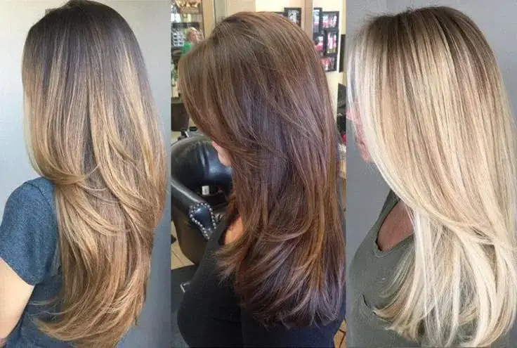 verschiedene Stufenschnitte lange Haare