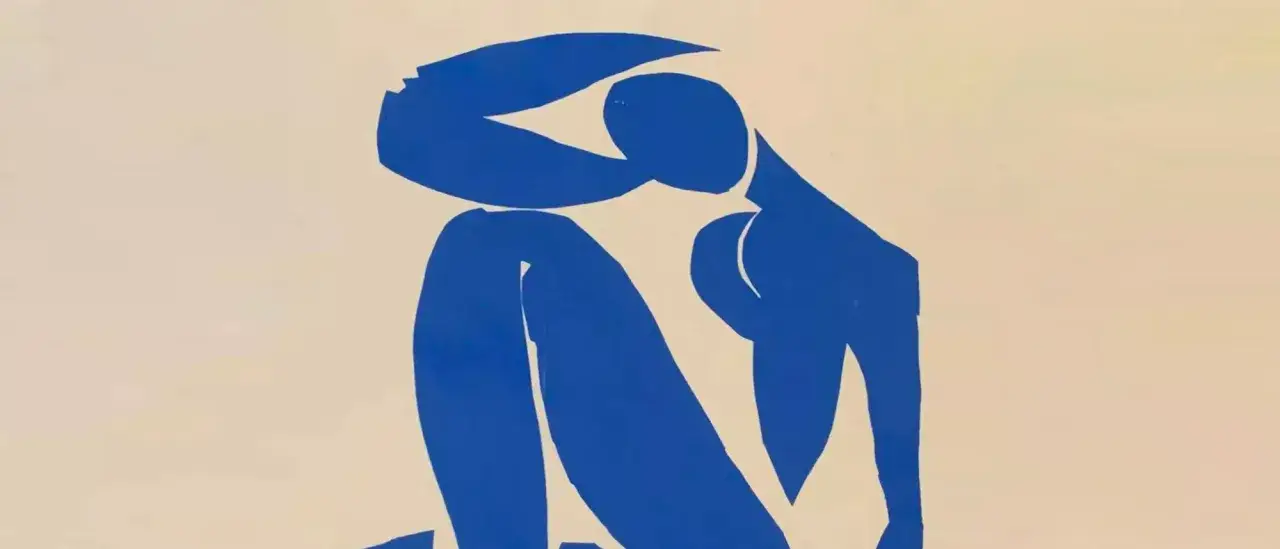 Lithographie bleue d'une femme assise, une &oelig;uvre d'art d'une grande valeur.