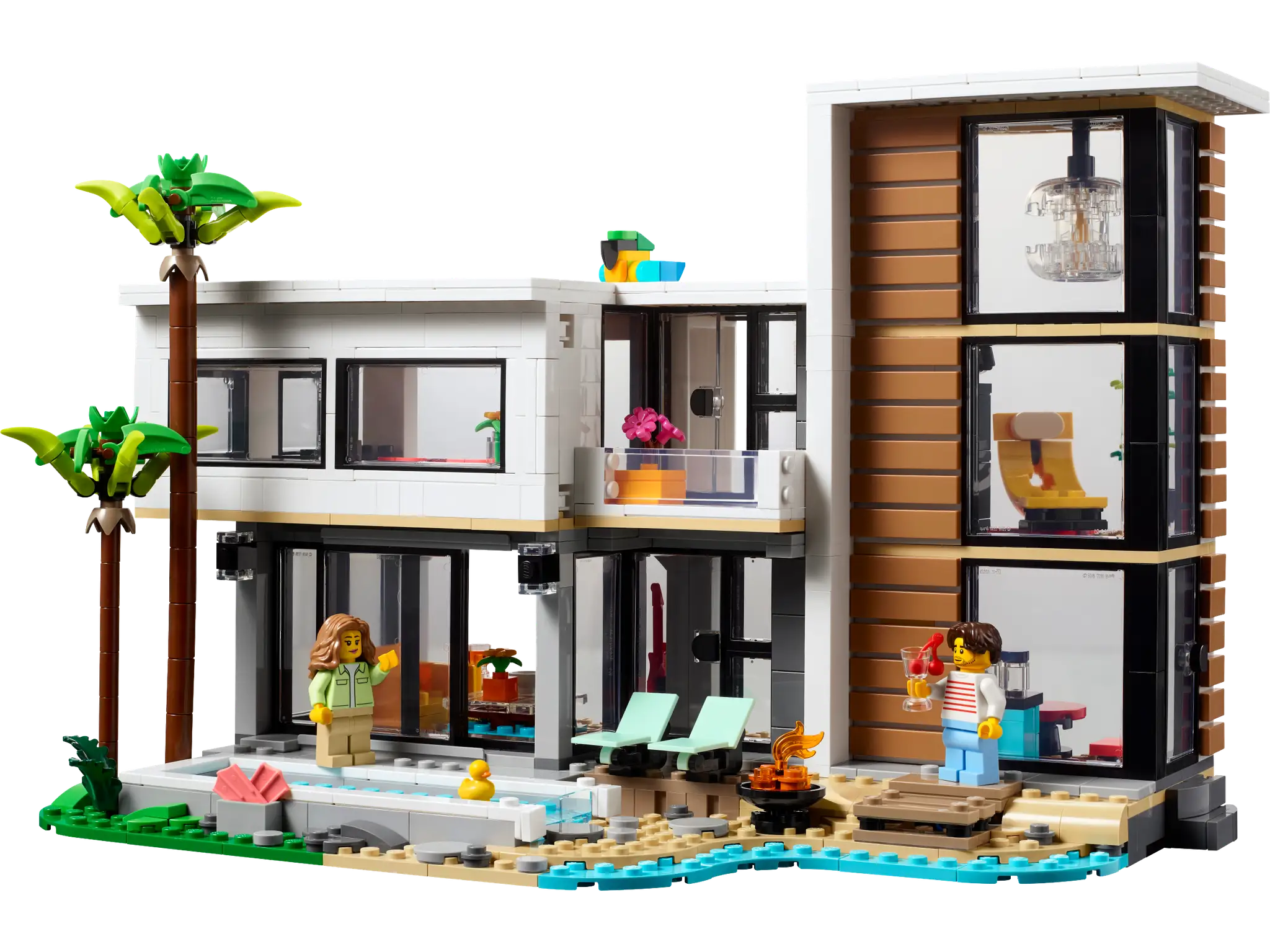 Nowy dom z klocków LEGO, z basenem i palmami. Zobacz, jak zrobić dom z lego i baw się z figurkami!