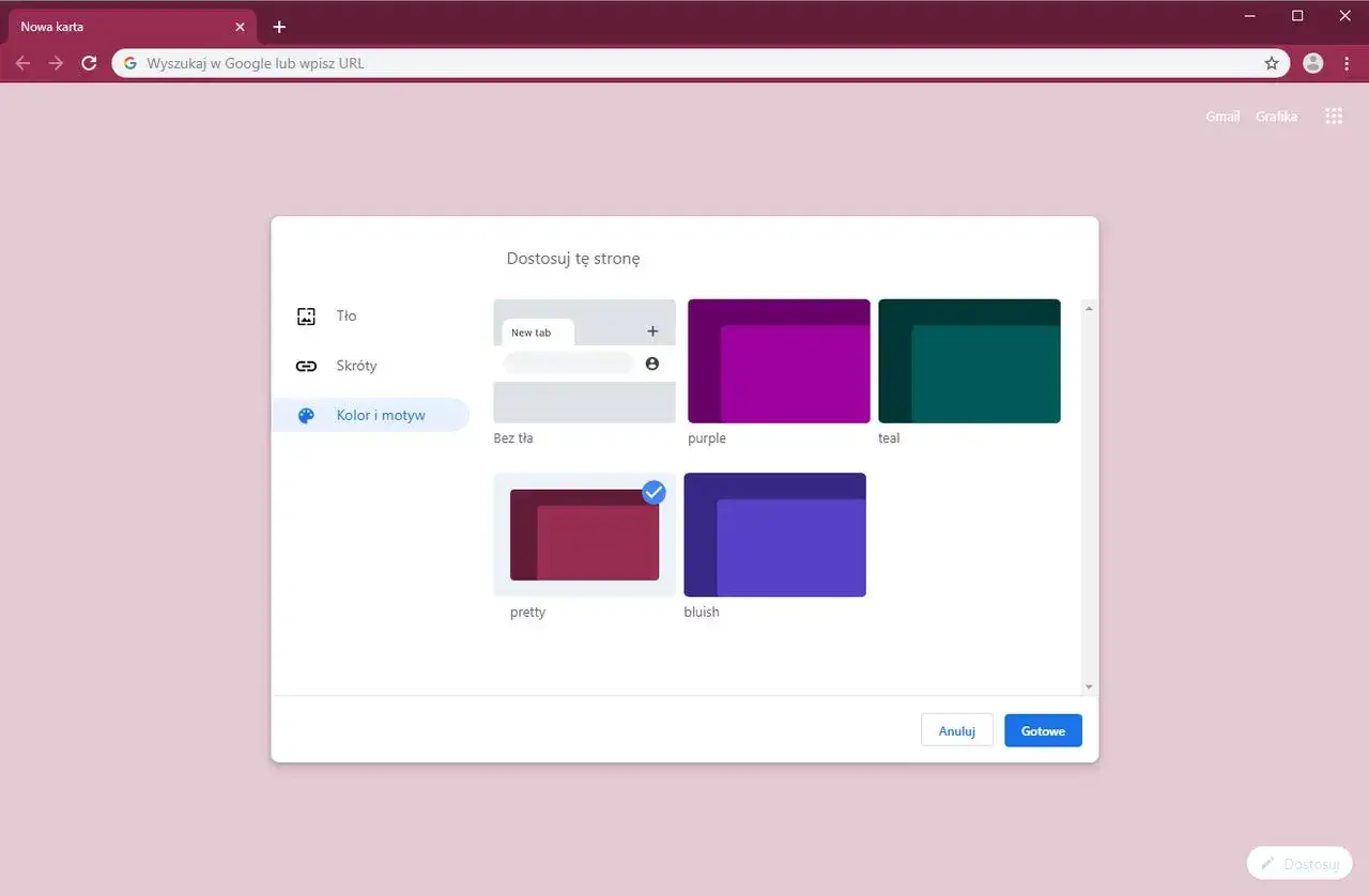 Estetyczne tło Google Chrome