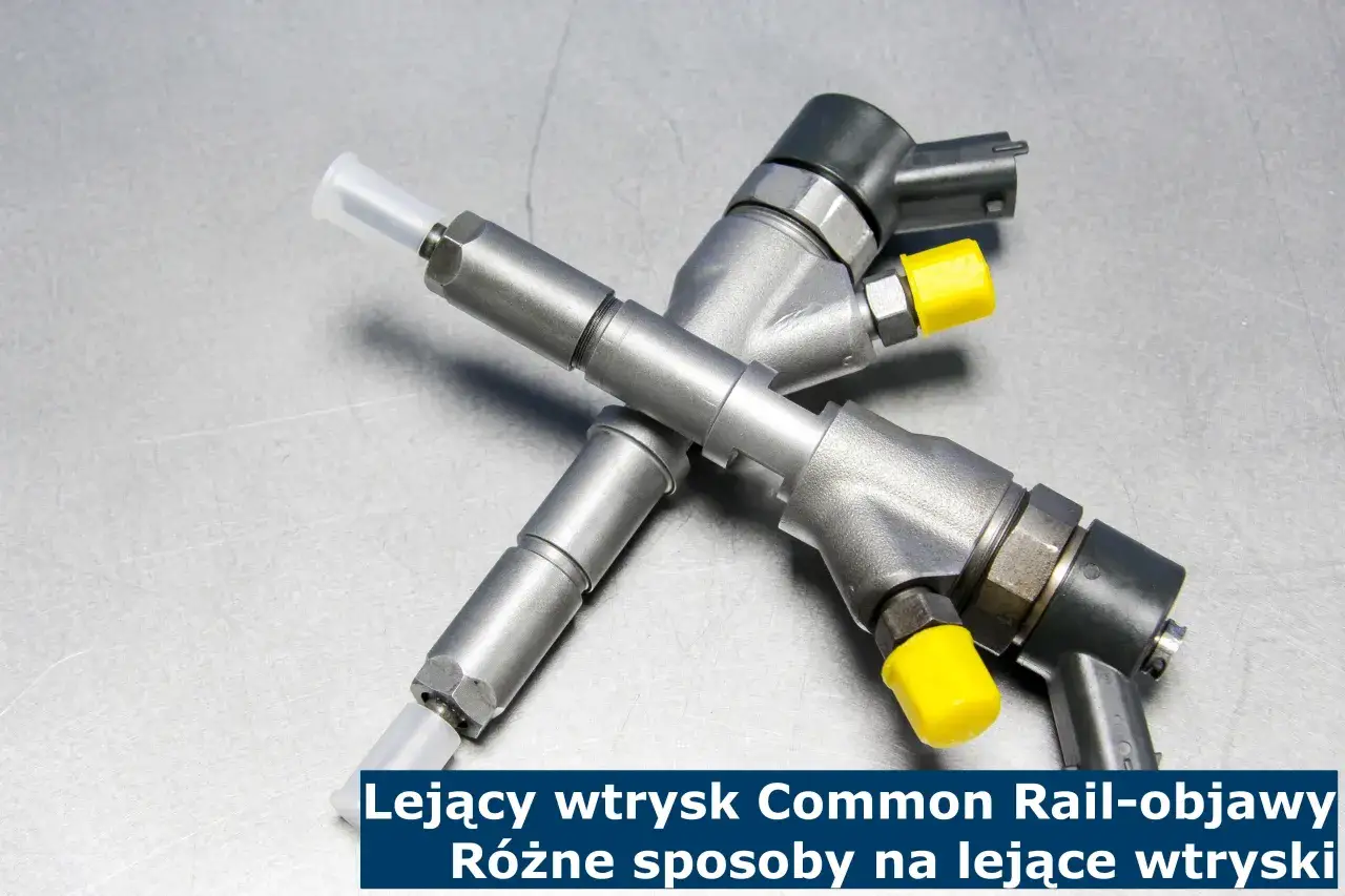 Naprawa wtryskiwaczy Common Rail. Dwa wtryskiwacze leżące na metalowej powierzchni, gotowe do diagnostyki i naprawy.