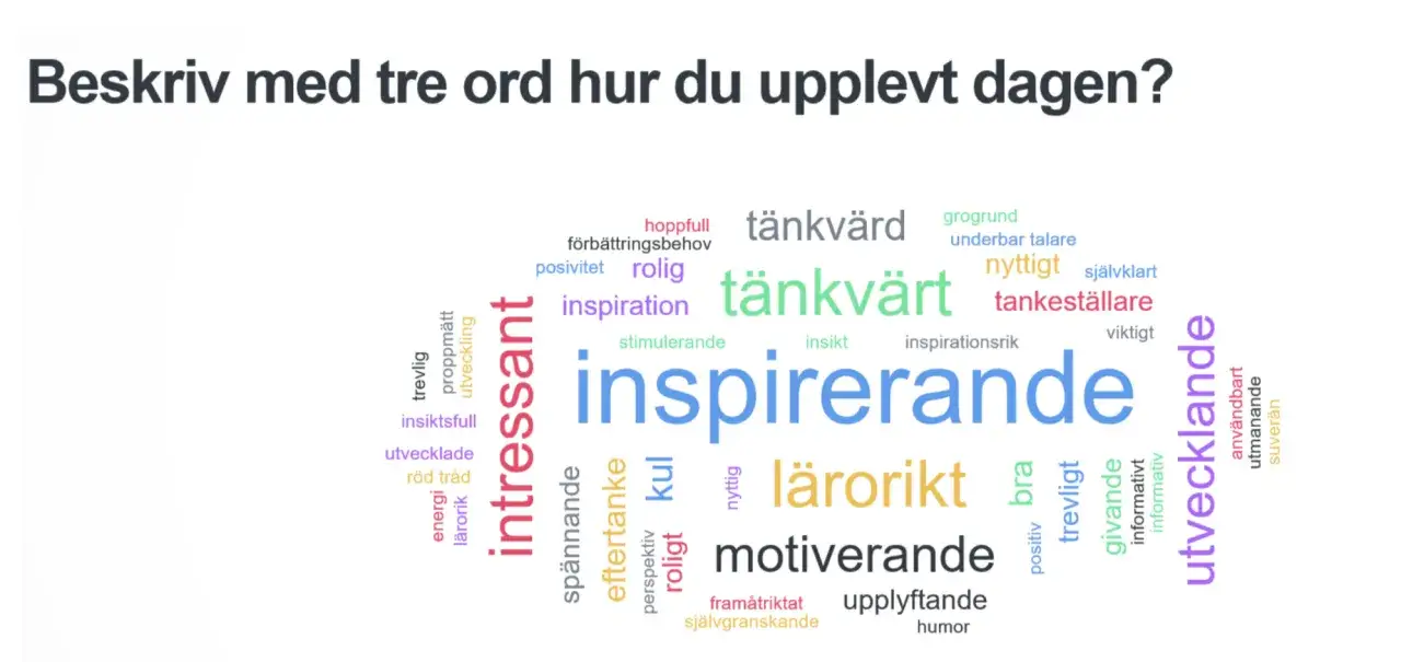 En ordmoln med ord som 