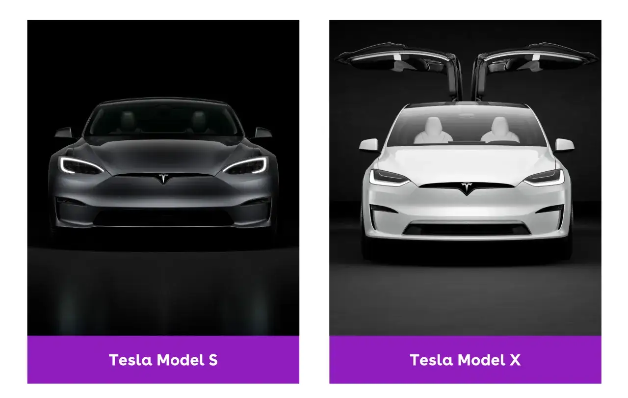 Tesla Model S and Model X driving