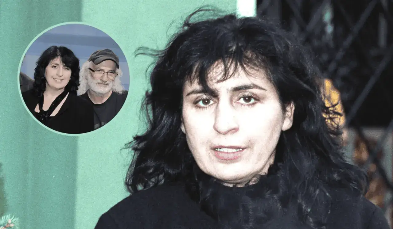 Eleni z mężem i córką na zdjęciach z pogrzebu.