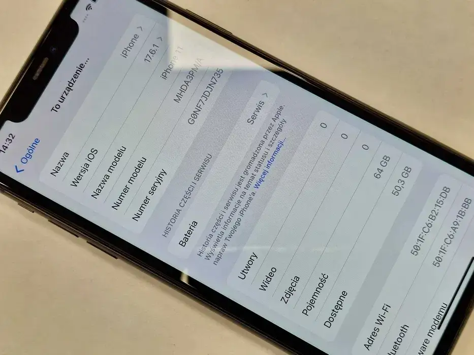 iPhone 11 kondycja baterii stan wizualny