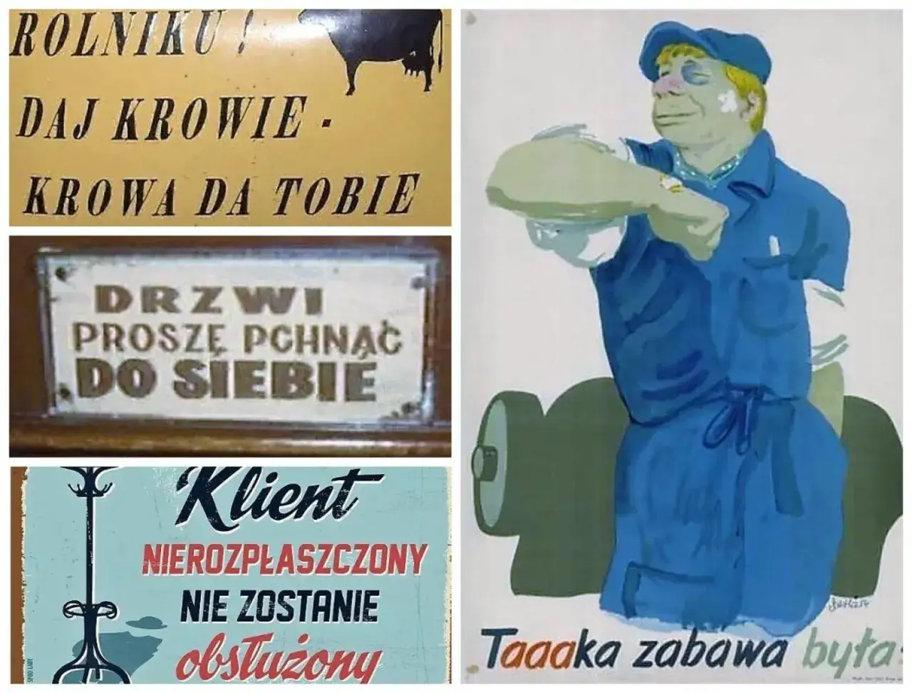 Plakaty propagandowe PRL lub współczesne kampanie polityczne