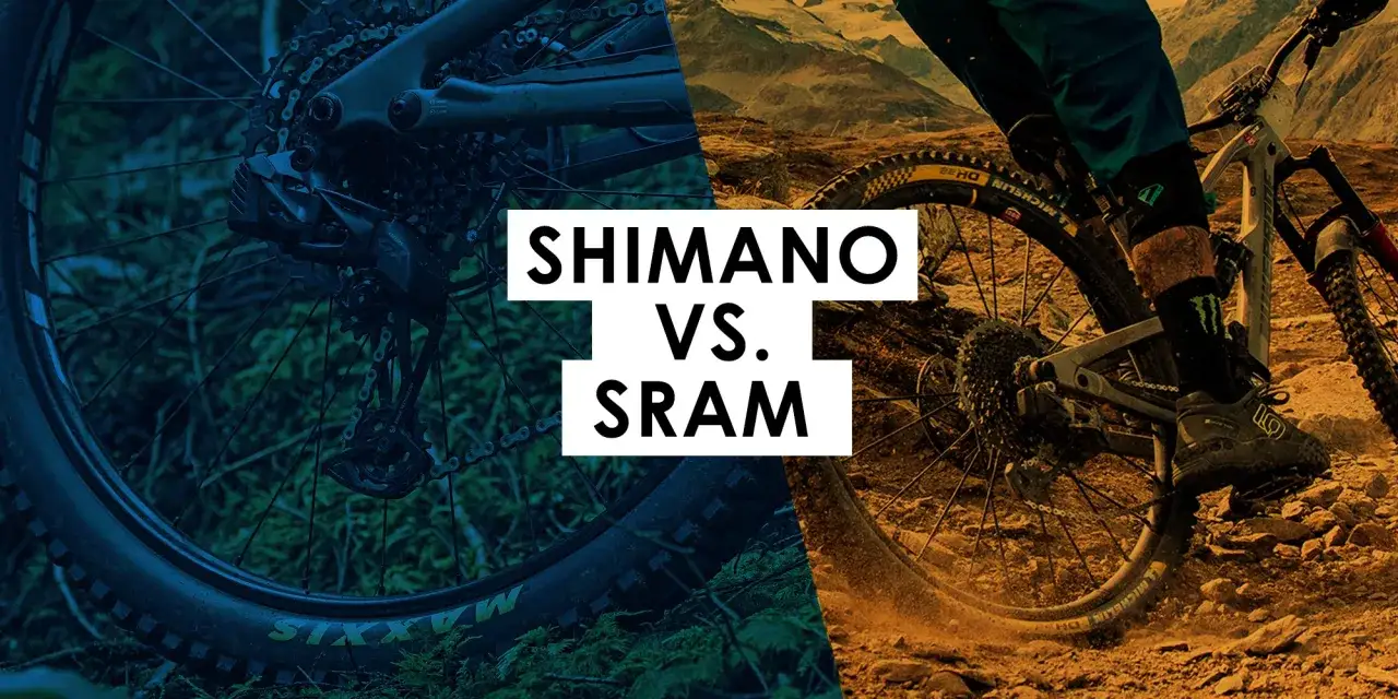 Porównanie napędów rowerowych: z lewej strony przerzutka SRAM, z prawej Shimano. Który wybierzesz na trudny teren?