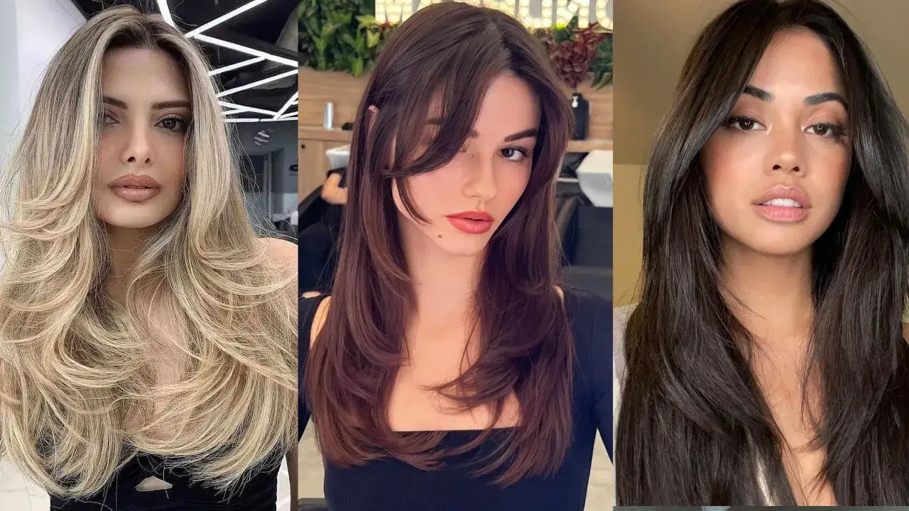 Tres mujeres lucen peinados con mucho **volumen pelo**, capas y movimiento.