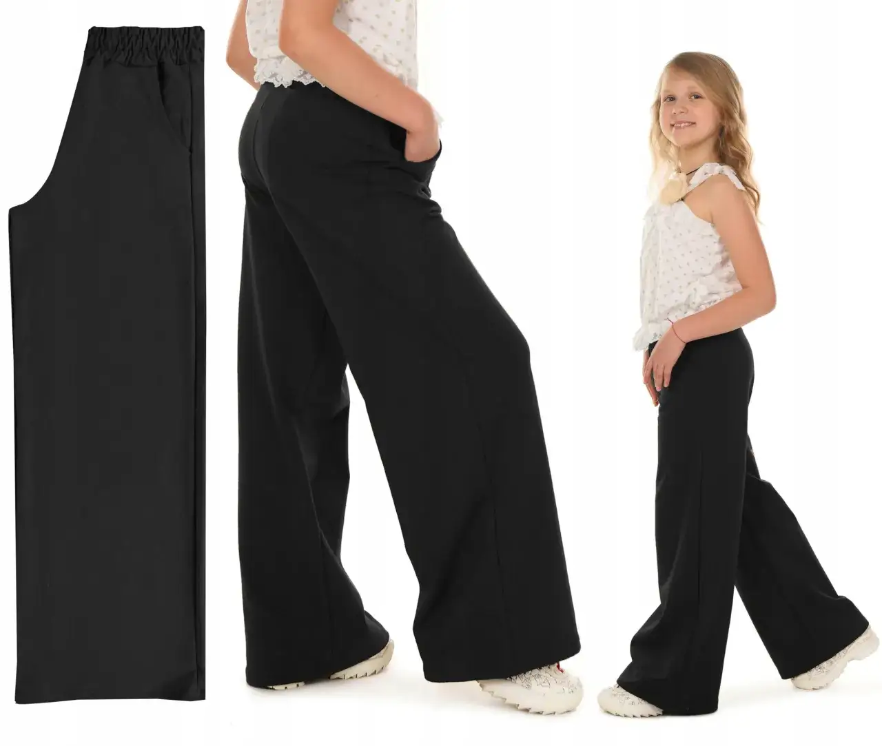 Modne dresy dziewczęce fasony wide leg joggery