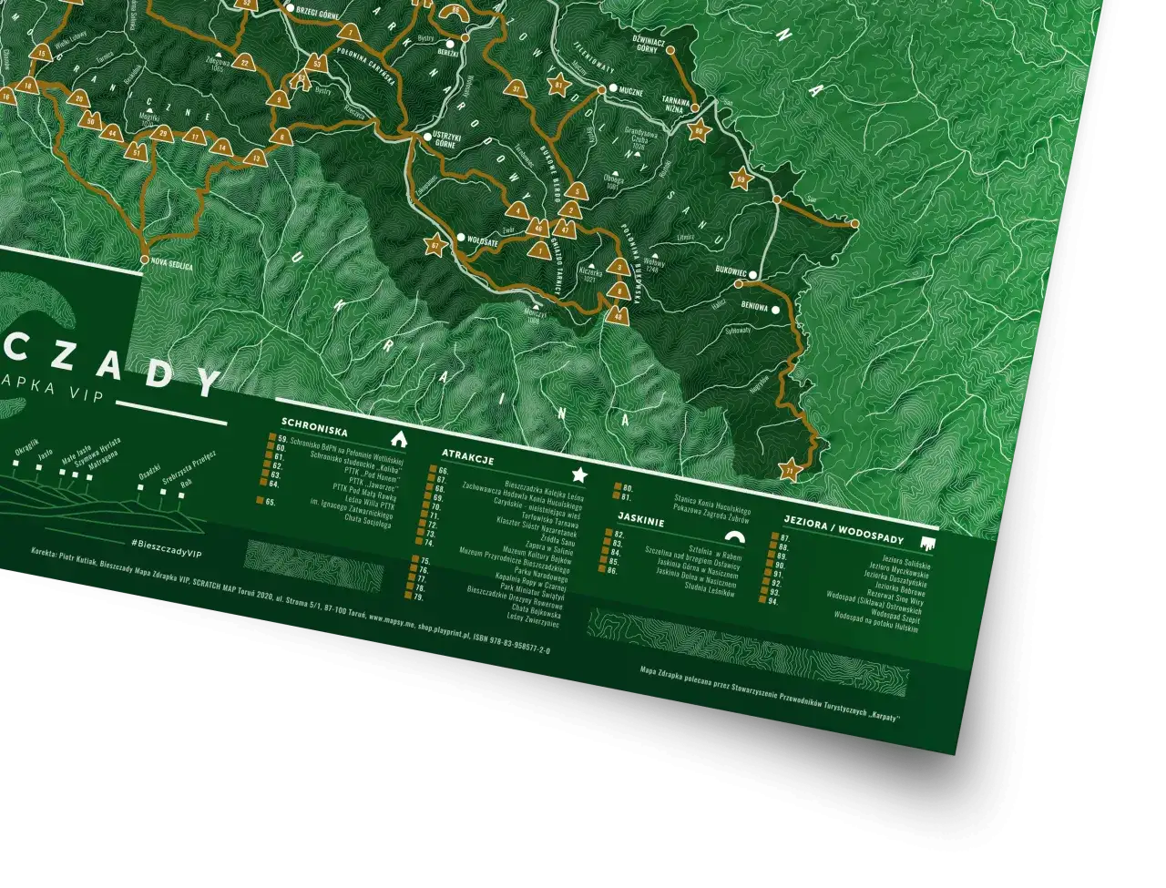 Mapa Polski z zaznaczonymi pasmami górskimi