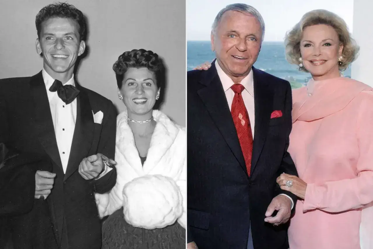 Frank Sinatra z pierwszą żoną Nancy Barbato i później z Barbarą Marx.