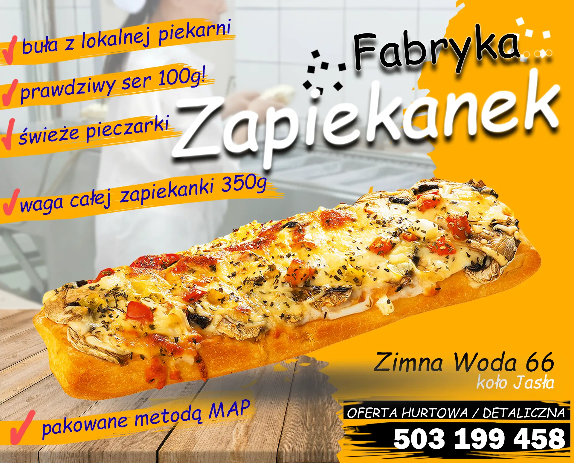 Zapiekanka z pieczarkami gotowa
