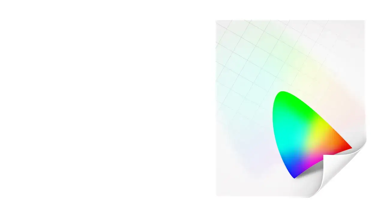 Kolorowy gradient na białej kartce, symbolizujący kalibrację drukarki i precyzję barw.