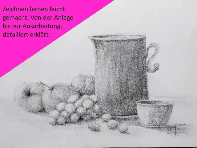 Einfache Malmotive f&uuml;r Anf&auml;nger, Stillleben Obst, minimalistische Landschaft