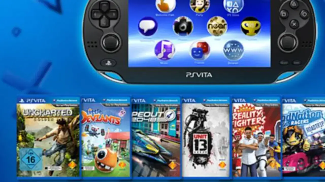 PS Vita con juegos como Uncharted, Little Deviants y Unit 13, mostrando algunos de los mejores juegos psvita.