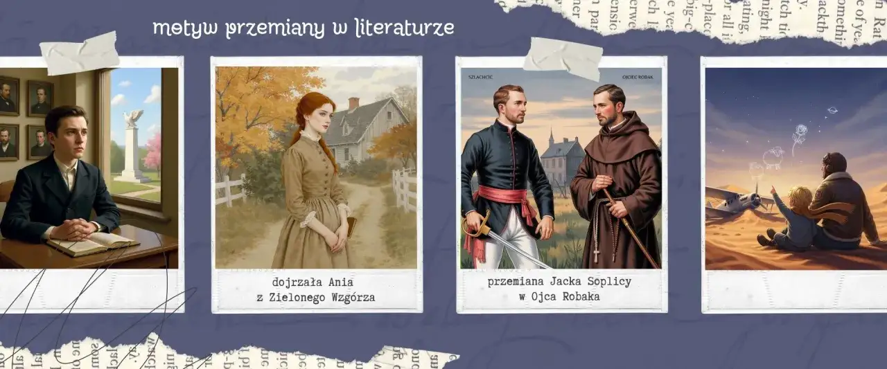 Najciekawsze przykłady przemiany bohatera z dobrego w złego w literaturze: dojrzewanie Ani, przemiana Jacka Soplicy w Ojca Robaka, Mały Książę.