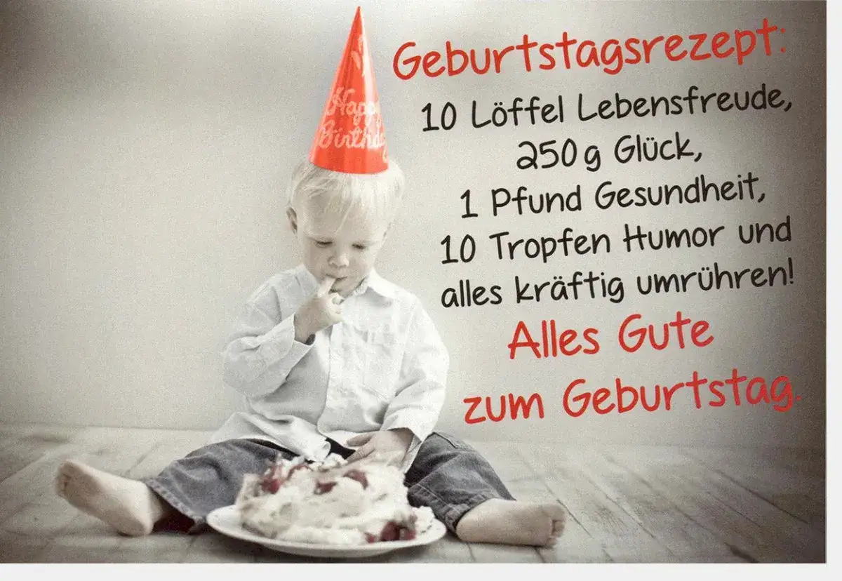 Geburtstagskarte mit humorvollem Spruch