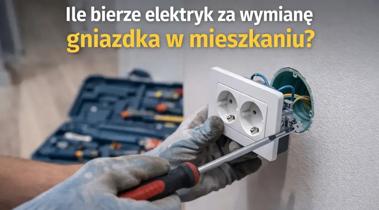 Rękawiczki i śrubokręt przy montażu gniazdka. Dowiedz się, ile za punkt elektryczny zapłacisz fachowcowi.