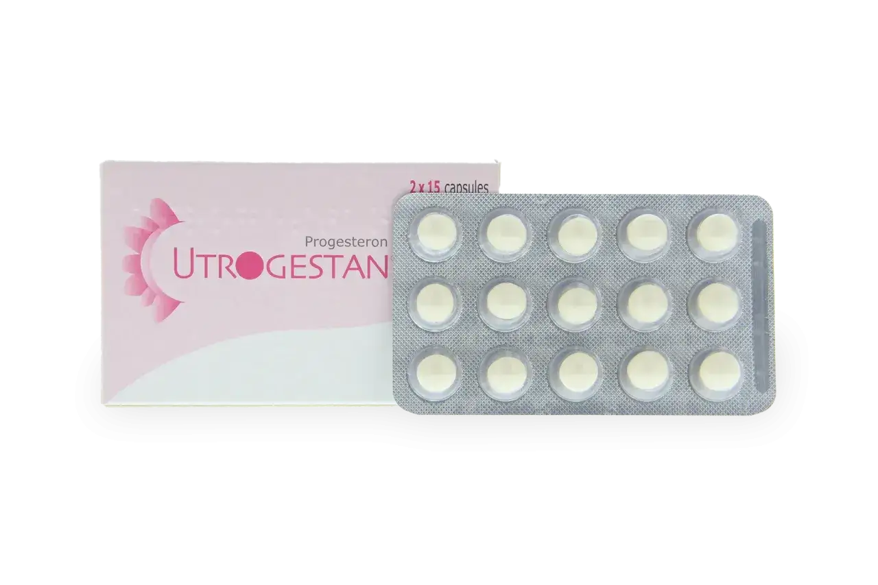 Opakowanie i blister z kapsułkami Utrogestan.