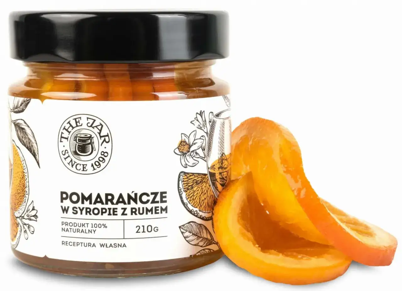 Słoik pomarańczy w syropie z rumem, idealny do domowych wypieków. Przepis na pyszne pomarańcze w syropie.