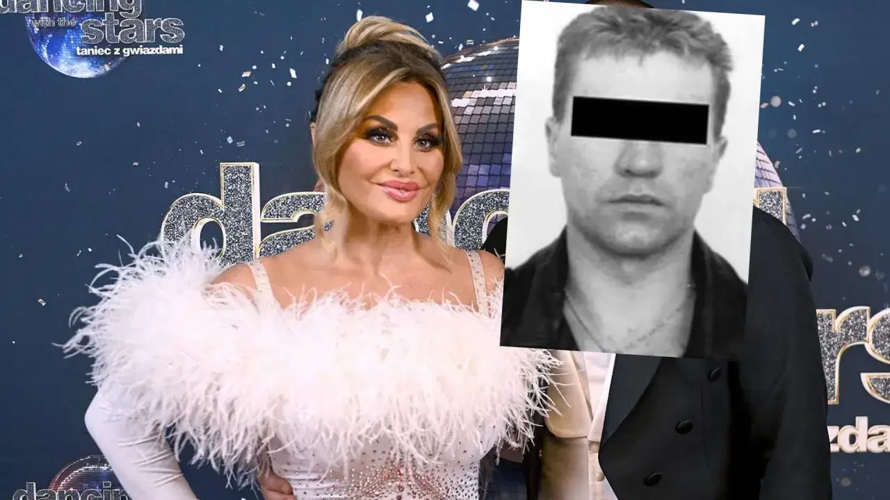 Dagmara Kaźmierska, była mąż ojciec Conana, z mężem na tle 