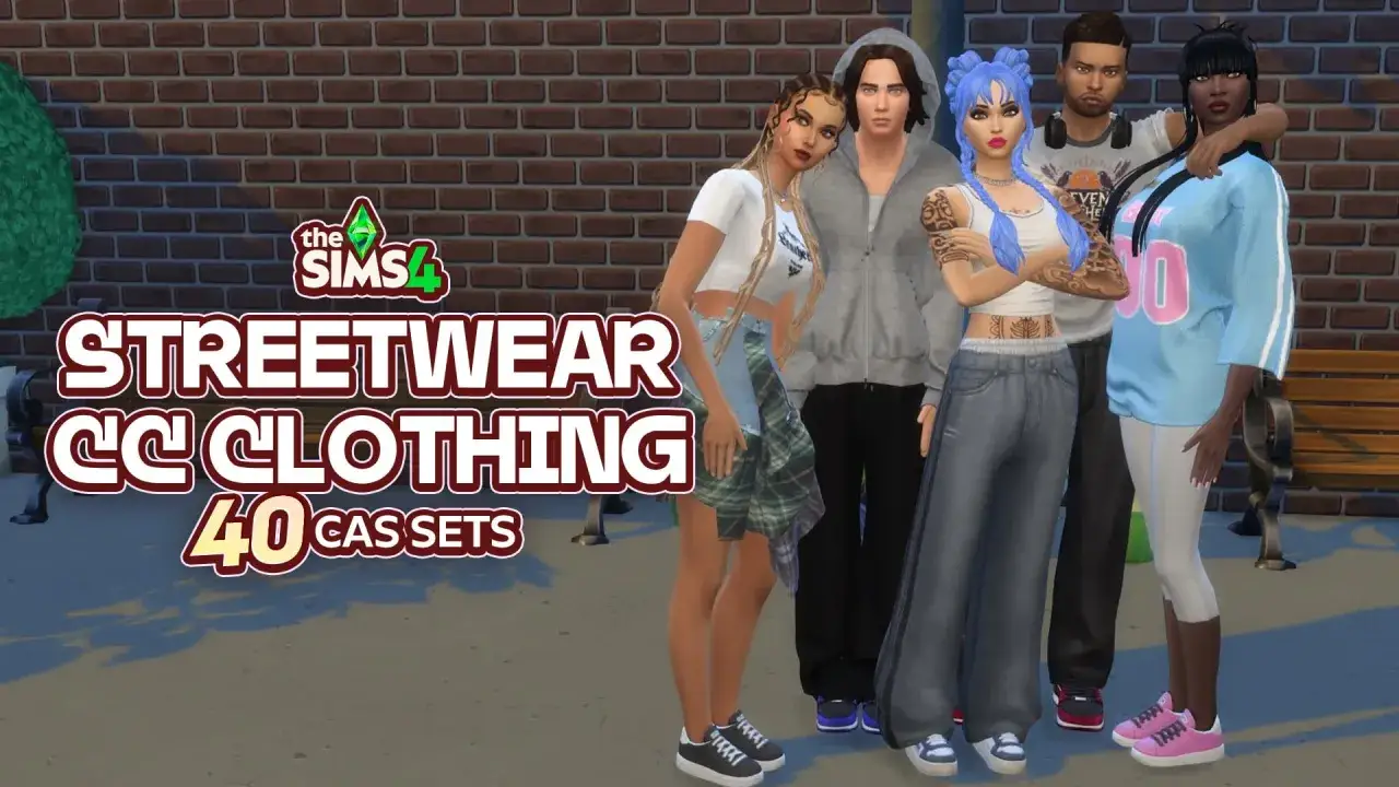 Mody do The Sims 4: ubrania w stylu streetwear. 40 zestawów CAS dla Twoich Simów.