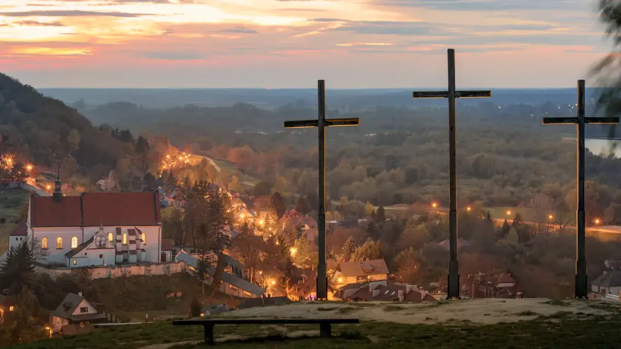 Góra Trzech Krzyży Kazimierz Dolny widok