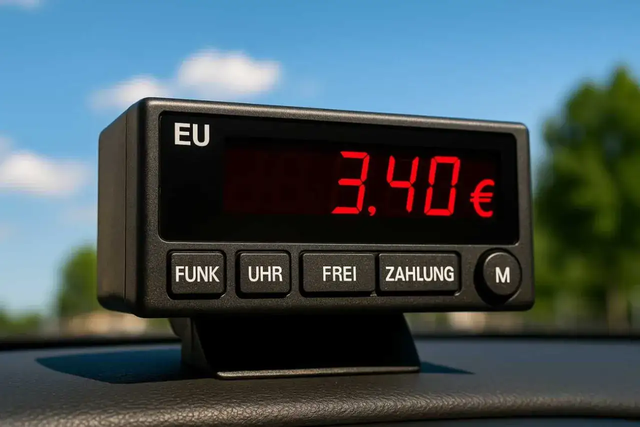 Taxameter zeigt 3,40 &euro; an. Die Frage 