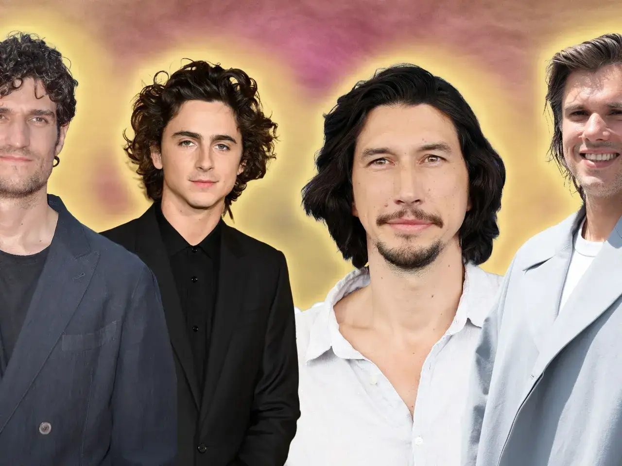 Quatre hommes, dont Timothée Chalamet, posent ensemble.