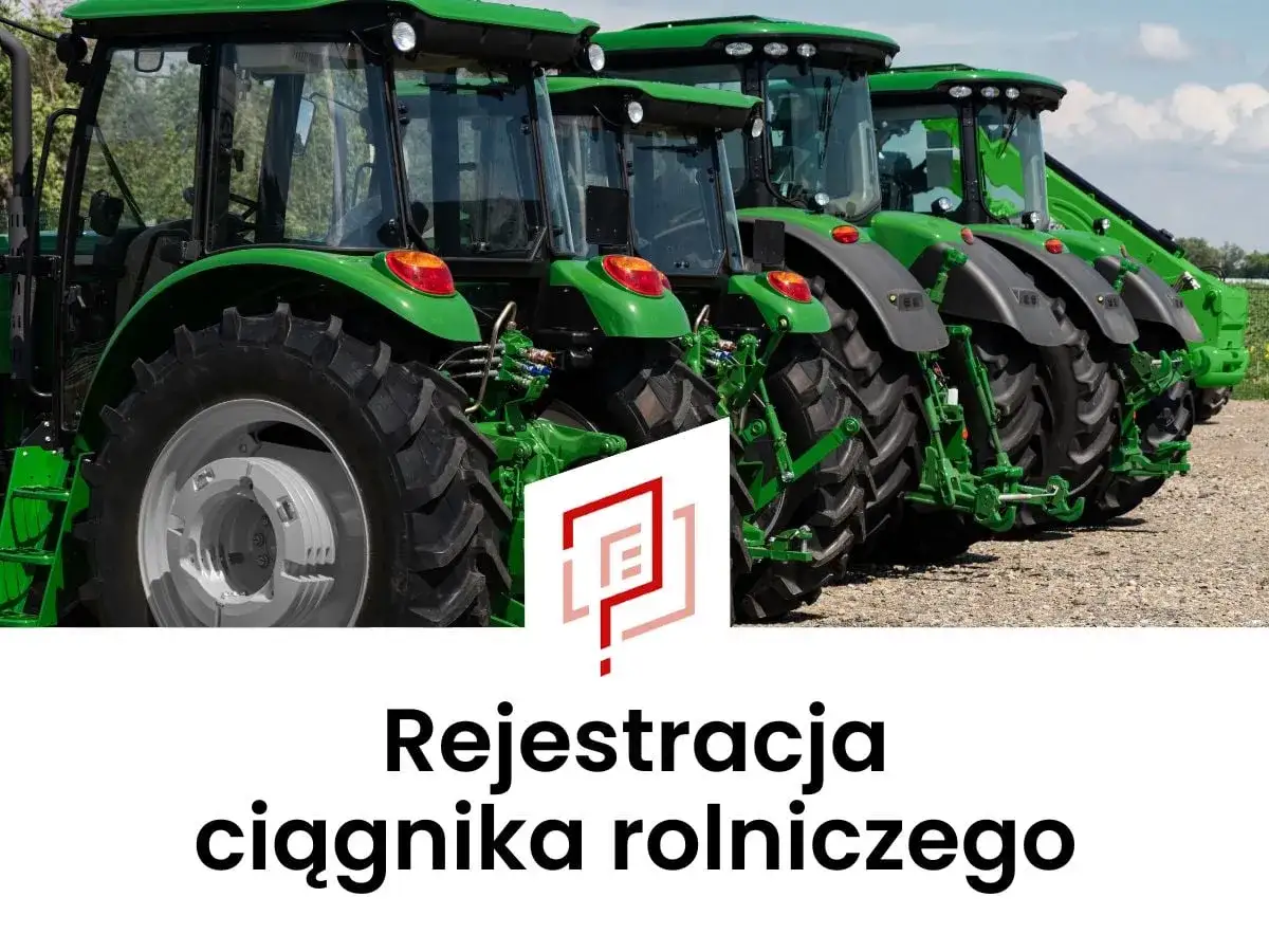 Rząd zielonych ciągników rolniczych. Dowiedz się, jak przerejestrować ciągnik po śmierci właściciela.