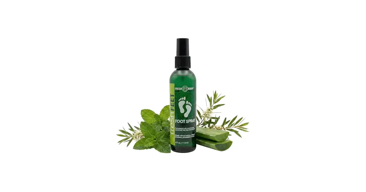 Spray para pies Fresh Feet, con menta y aloe vera, para eliminar olor de pies para siempre.