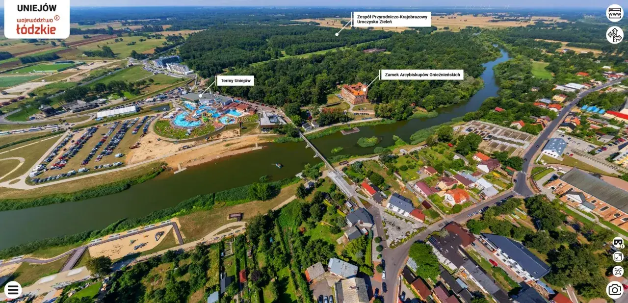 Uniejów, malownicze miasto w województwie łódzkim, z termami, zamkiem i urokliwym krajobrazem.