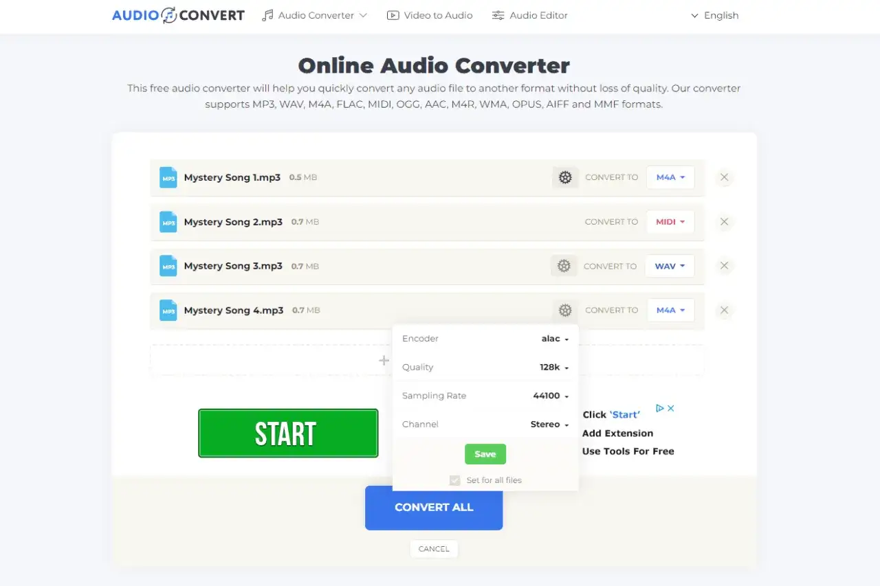 Konwerter online pozwala na szybką zmianę formatu plików audio. Użyj tej **format factory** do konwersji MP3 na M4A, MIDI, WAV.