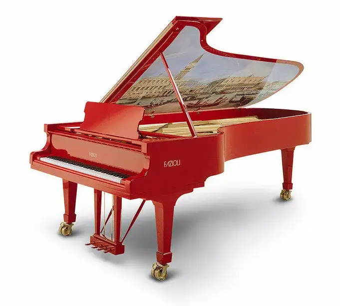 Fortepiany Fazioli i Steinway obok siebie