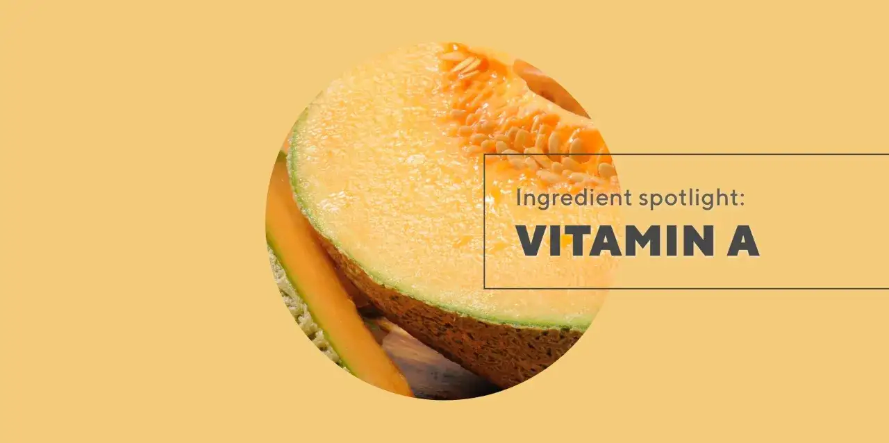 En skiva cantaloupemelon, rik p&aring; vitamin A, som kan omvandlas till retinol i kroppen.