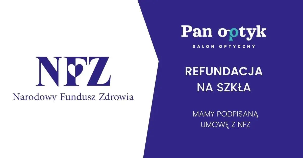 Okulary korekcyjne i logo NFZ