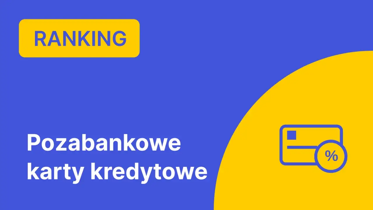Ranking pozabankowych kart kredytowych. Ikona karty z procentem.