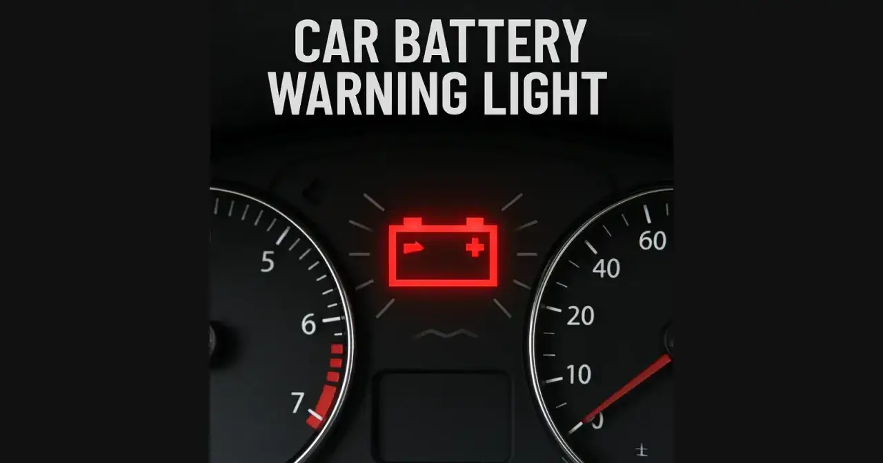 Spia rossa della batteria accesa sul cruscotto: possibili sintomi di batteria scarica auto.