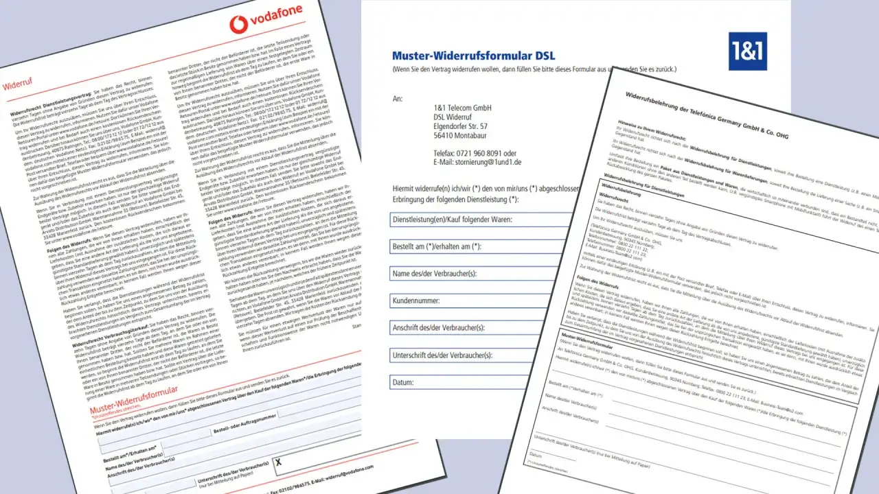 Muster-Widerrufsformular DSL: Hier k&ouml;nnen Sie einen Vertrag widerrufen.