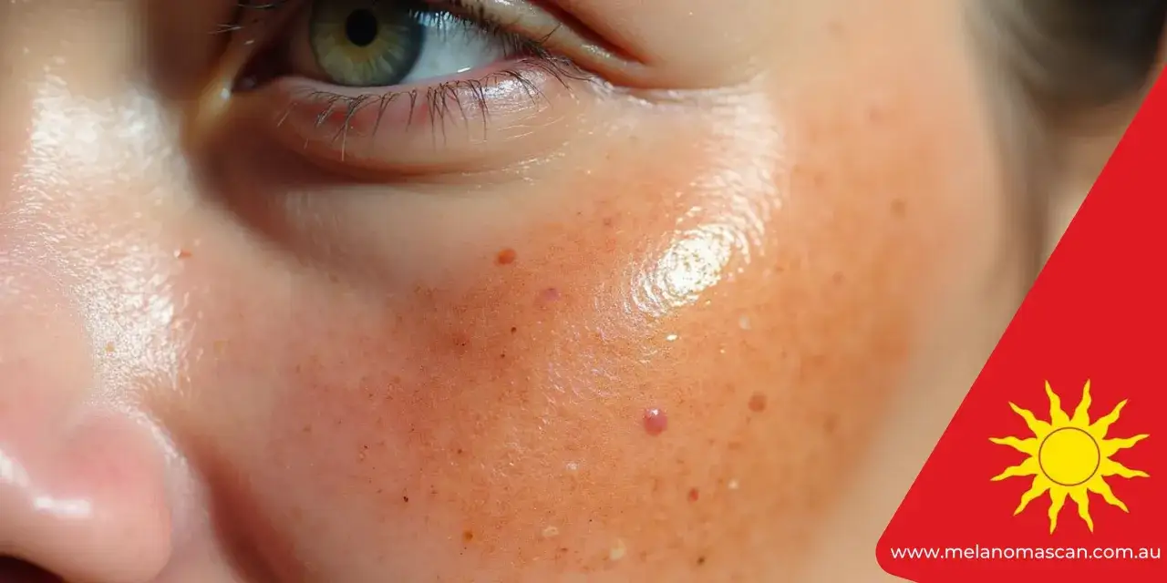 Primo piano del viso con pelle arrossata e imperfezioni, possibile segno di carenza vitamina d pelle.