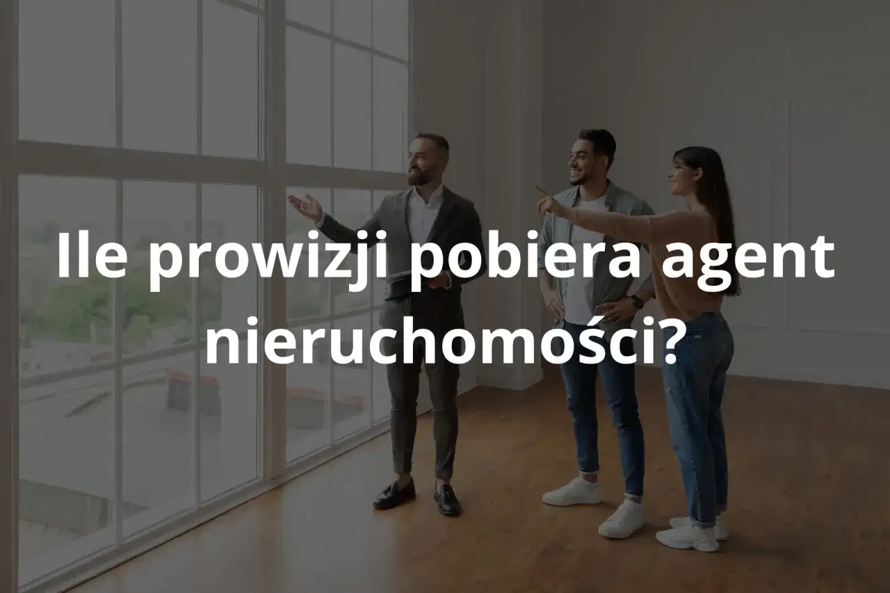 Agent nieruchomości prezentuje mieszkanie parze. Tekst: