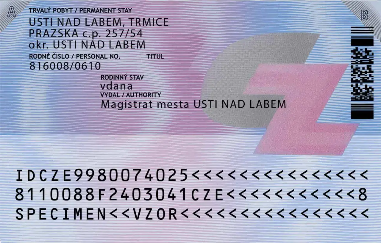 Dowód pobytu stałego w Czechach, wydany w Usti nad Labem. Czy do Czech potrzebny jest paszport? Ten dokument potwierdza prawo pobytu.