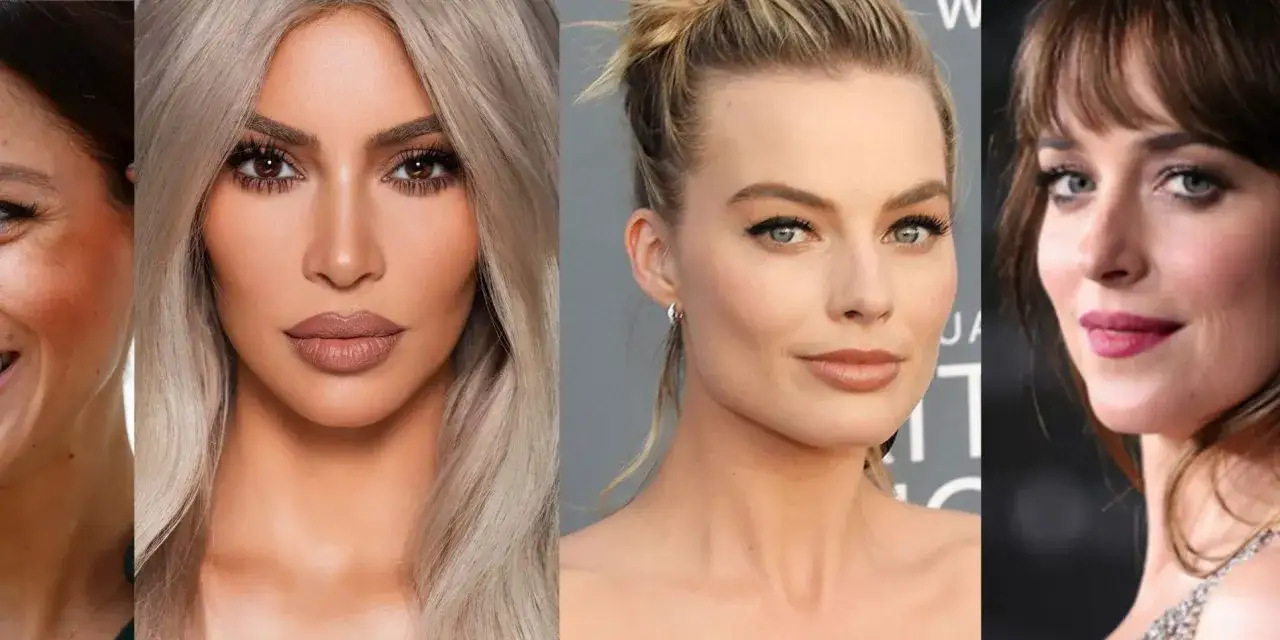 Quattro volti femminili mostrano diversi tipi di labbra: piene, sottili, definite e naturali.
