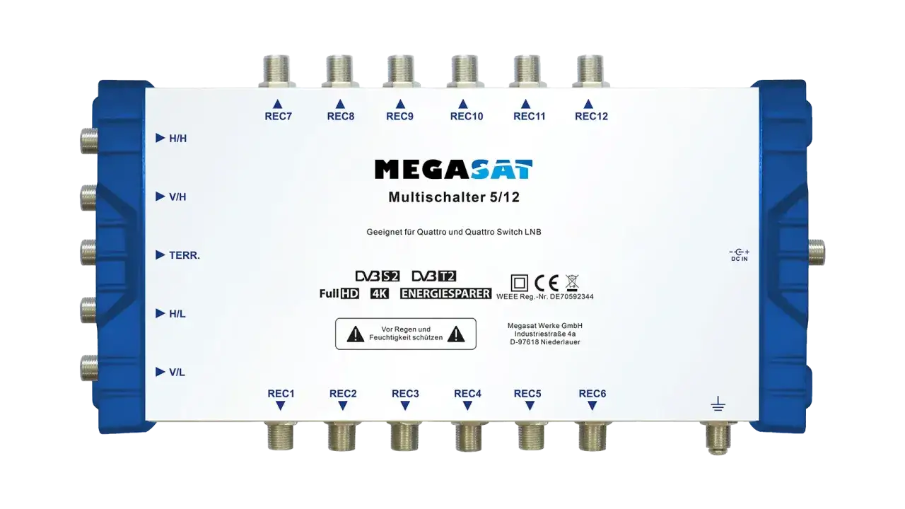 Multiswitch 5/12 schemat podłączenia