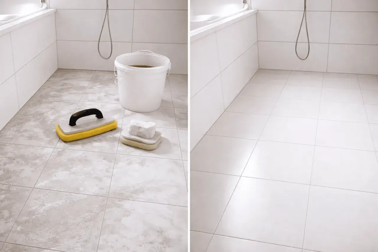 Prima e dopo: la ceramica macchiata diventa splendente con un po' di olio di gomito e gli strumenti giusti.