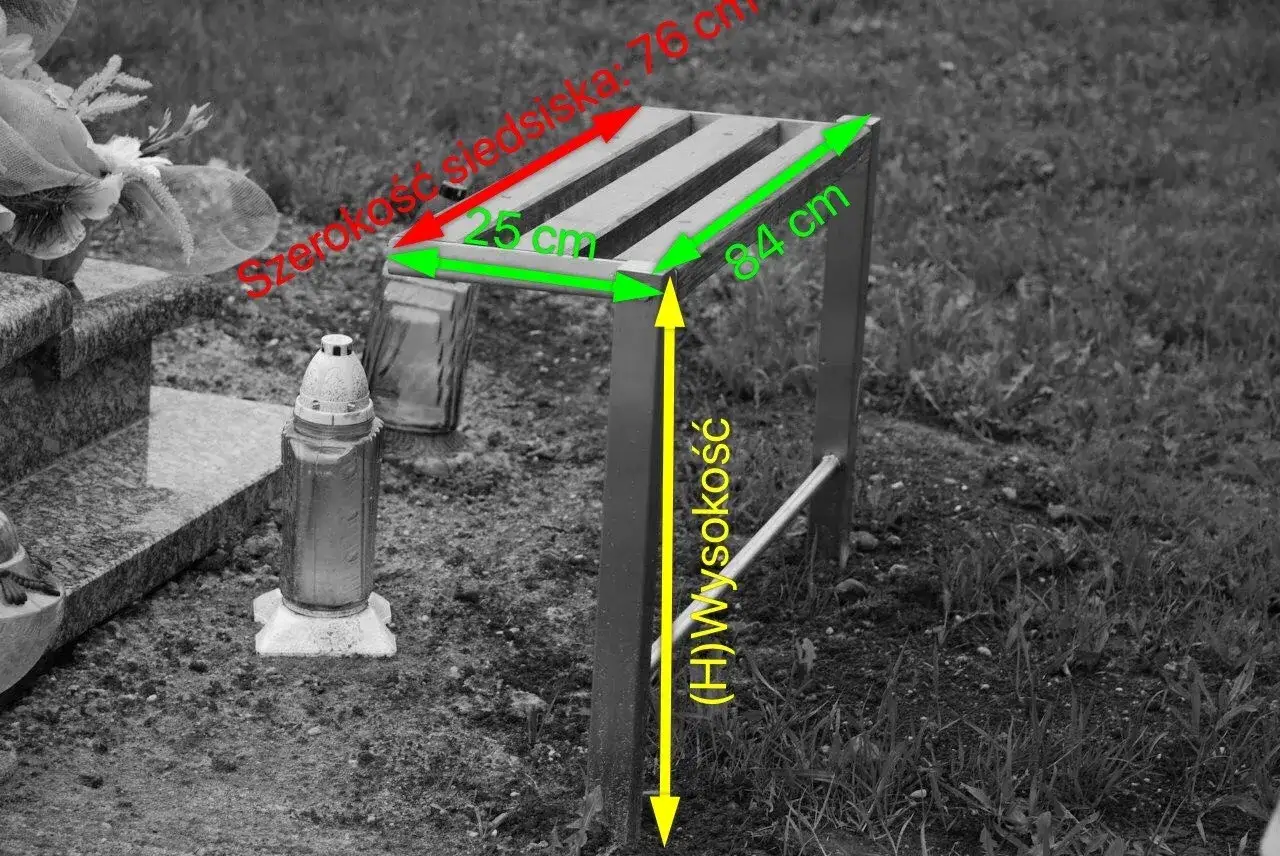Ławeczka cmentarna: wymiary 76x25x84 cm. Czy na cmentarzu można postawić ławeczkę? Wymogi i zgody.
