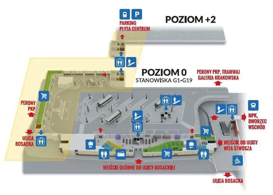 Małopolski Dworzec Autobusowy Kraków mapa