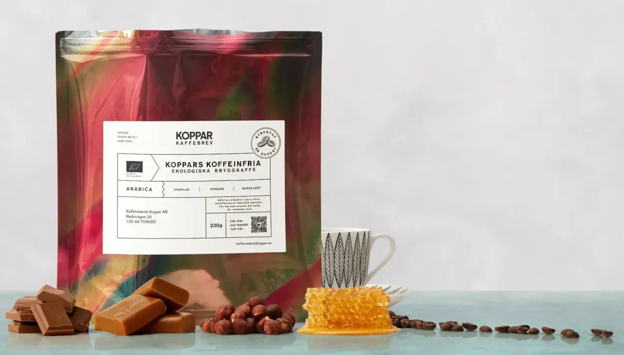 Koppars koffeinfria ekologiska bryggkaffe. Frågan 