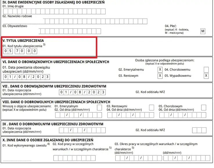 dokumenty zgłoszeniowe NFZ ZUS