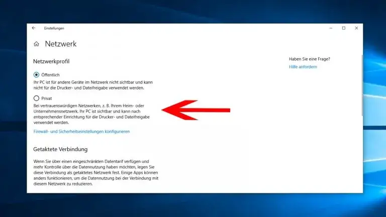 Windows 10 Netzwerkprofil ändern Einstellungen